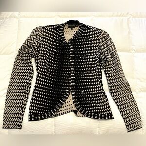 Emporio Armani Knit button down sweater. Black and Ivory pattern